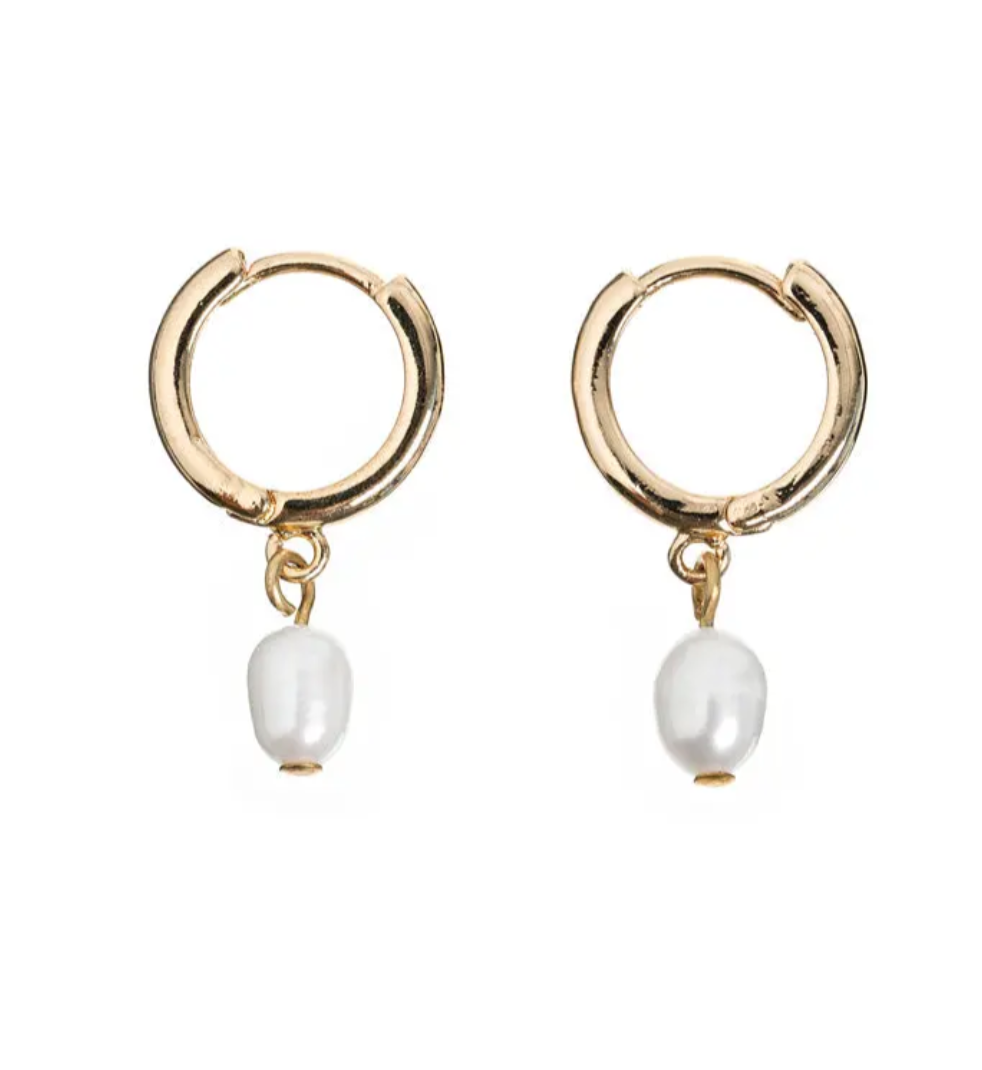 timi Pearl Small - hoop Earrings-gold